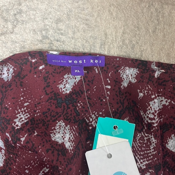 NWT West Kei Tie Front Chiffon Tunic Blouse - Picture 6 of 9